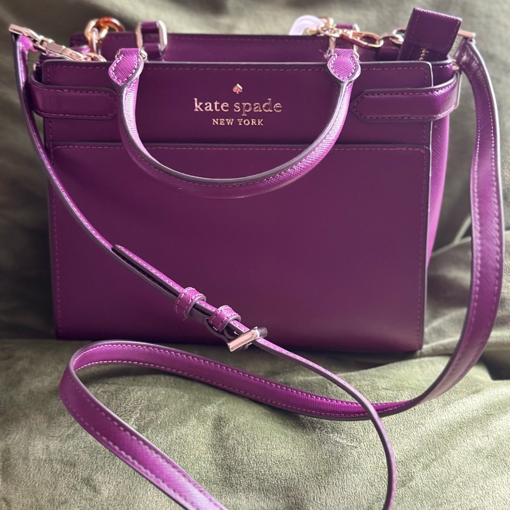 Kate Spade Saffiano Leather Purple Satchel Bag NWOT